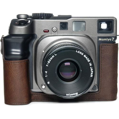  TP Original Handmade Genuine Real Leather Half Camera Case Bag Cover for MAMIYA 7ii 7 Coffee Color