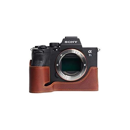  TP Original Handmade Genuine Real Leather Half Camera Case Bag Cover for Sony A1 A7S Mark iii A7S3 Rufous Color