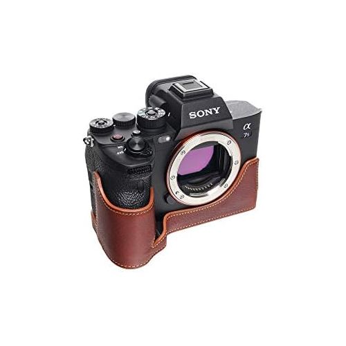  TP Original Handmade Genuine Real Leather Half Camera Case Bag Cover for Sony A1 A7S Mark iii A7S3 Rufous Color