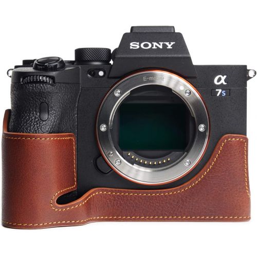  TP Original Handmade Genuine Real Leather Half Camera Case Bag Cover for Sony A1 A7S Mark iii A7S3 Rufous Color