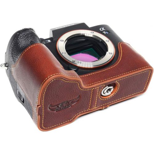  TP Original Handmade Genuine Real Leather Half Camera Case Bag Cover for Sony A1 A7S Mark iii A7S3 Rufous Color