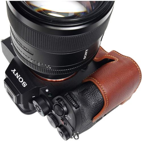  TP Original Handmade Genuine Real Leather Half Camera Case Bag Cover for Sony A1 A7S Mark iii A7S3 Rufous Color