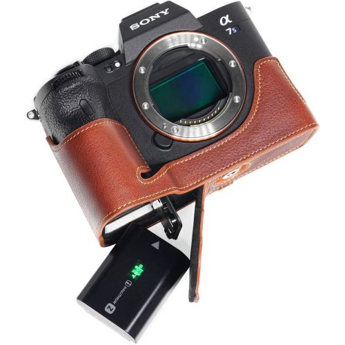  TP Original Handmade Genuine Real Leather Half Camera Case Bag Cover for Sony A1 A7S Mark iii A7S3 Rufous Color