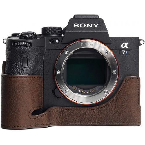  TP Original Handmade Genuine Real Leather Half Camera Case Bag Cover for Sony A1 A7S Mark iii A7S3 Coffee Color