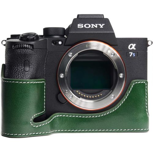  TP Original Handmade Genuine Real Leather Half Camera Case Bag Cover for Sony A1 A7S Mark iii A7S3 Green Color