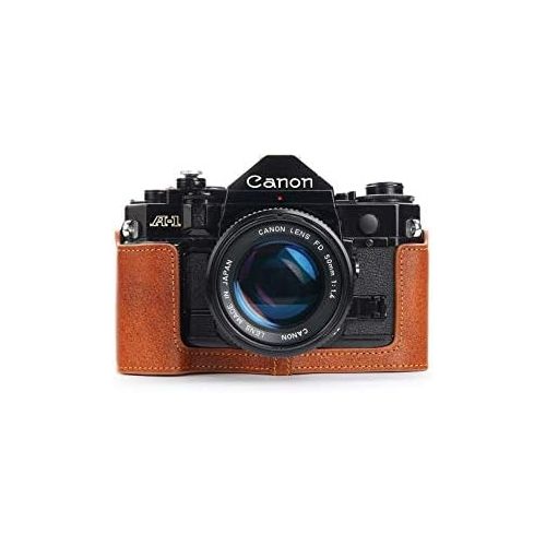  TP Original Handmade Genuine Real Leather Half Camera Case Bag Cover for Canon AE-1 AE-1P A-1 (with Handle) Rufous Color