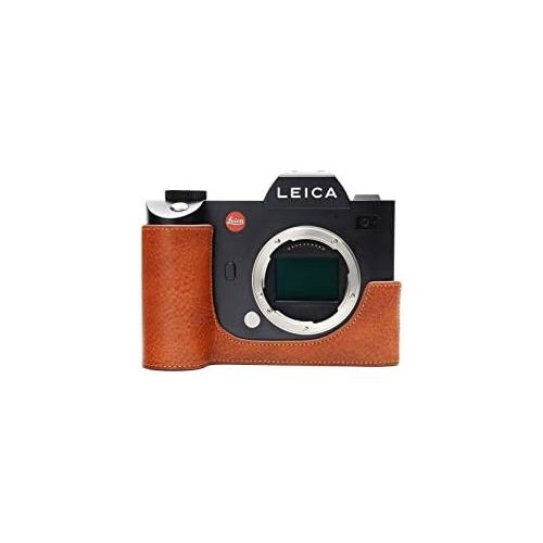  TP Original Handmade Genuine Real Leather Half Camera Case Bag Cover for Leica SL2 Rufous Color