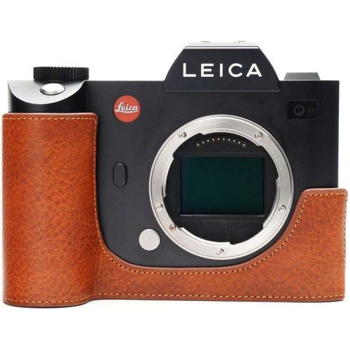  TP Original Handmade Genuine Real Leather Half Camera Case Bag Cover for Leica SL2 Rufous Color