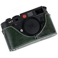 TP Original Handmade Genuine Real Leather Half Camera Case Bag Cover for Leica M7 M6 Green color