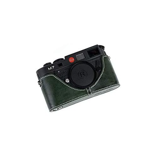  TP Original Handmade Genuine Real Leather Half Camera Case Bag Cover for Leica M7 M6 Green color