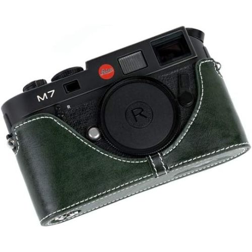  TP Original Handmade Genuine Real Leather Half Camera Case Bag Cover for Leica M7 M6 Green color