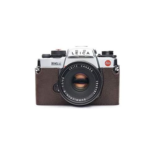  TP Original Handmade Genuine Real Leather Half Camera Case Bag Cover for Leica R6 R6.2 R5 Coffee Color