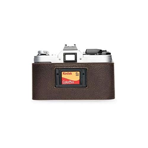 TP Original Handmade Genuine Real Leather Half Camera Case Bag Cover for Canon AE-1 (No Handle) Coffee Color