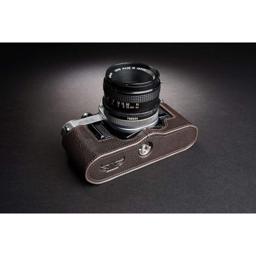  TP Original Handmade Genuine Real Leather Half Camera Case Bag Cover for Canon AE-1 (No Handle) Coffee Color