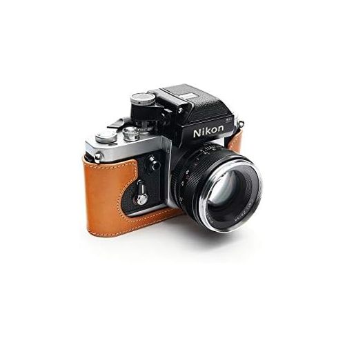  TP Original Handmade Genuine Real Leather Half Camera Case Bag Cover for Nikon F2 F2A F2AS Sandy Brown Color
