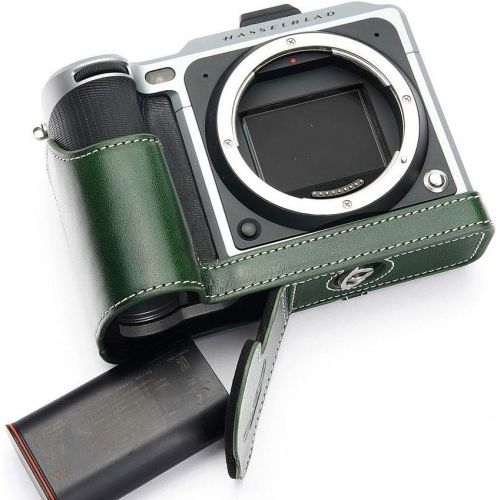  TP Original Handmade Genuine Real Leather Half Camera Case Bag Cover for Hasselblad X1D X1D II 50C Green Color