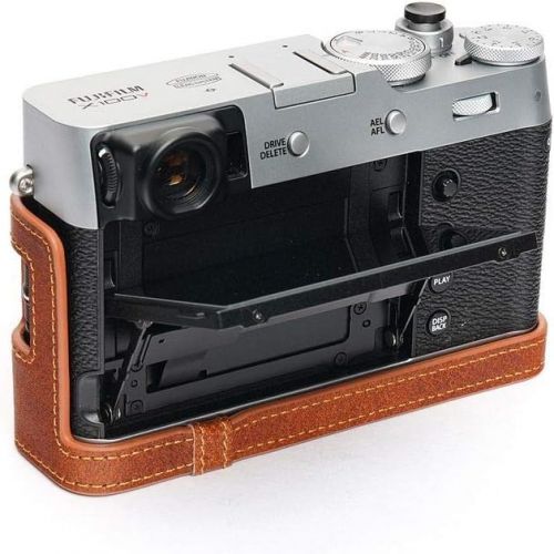  TP Original Handmade Genuine Real Leather Half Camera Case Bag Cover for FUJIFILM X100V Rufous Color