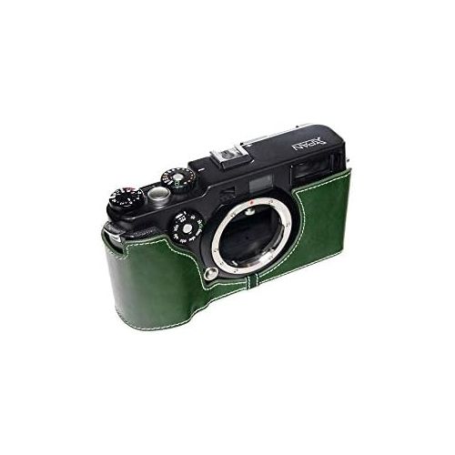  TP Original Handmade Genuine Real Leather Half Camera Case Bag Cover for Hasselblad XPan Fujifilm TX-1 Green Color