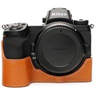 TP Original Handmade Genuine Real Leather Half Camera Case Bag Cover for Nikon Z5 Sandy Brown Color