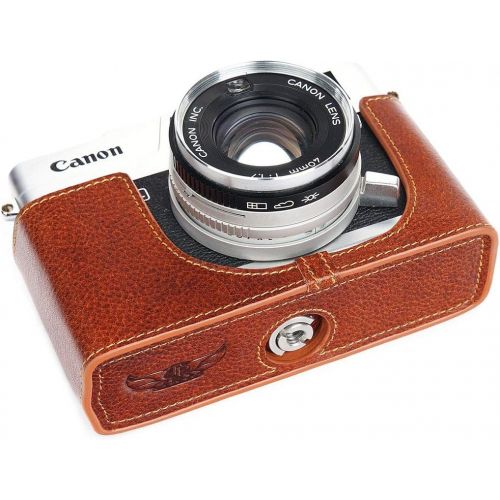  TP Original Handmade Genuine Real Leather Half Camera Case Bag Cover for Canon Canonet QL17 GIII QL19 GIII Rufous Color
