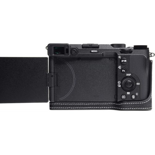  TP Original Handmade Genuine Real Leather Half Camera Case Bag Cover for Sony A7C Black Color
