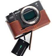 TP Original Handmade Genuine Real Leather Half Camera Case Bag Cover for Sony A7C Rufous Color