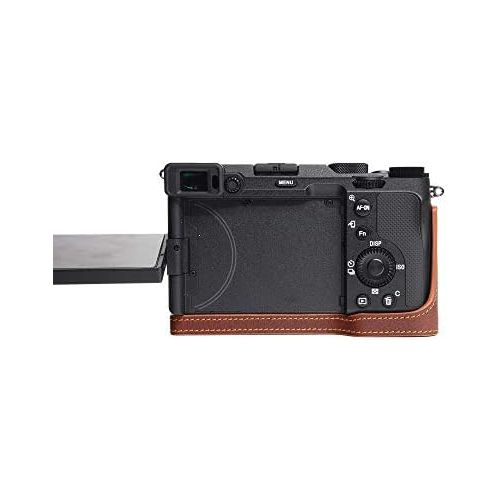  TP Original Handmade Genuine Real Leather Half Camera Case Bag Cover for Sony A7C Rufous Color