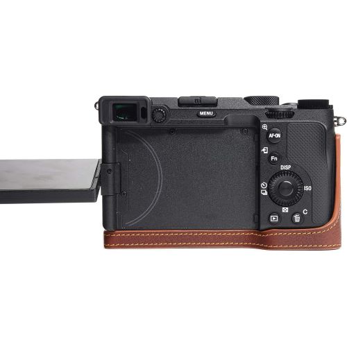  TP Original Handmade Genuine Real Leather Half Camera Case Bag Cover for Sony A7C Rufous Color