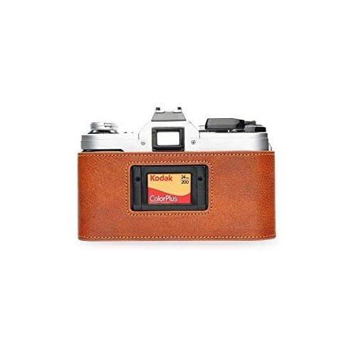  TP Original Handmade Genuine Real Leather Half Camera Case Bag Cover for Canon AE-1 (No Handle) Rufous Color