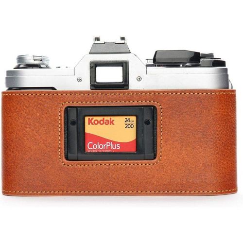  TP Original Handmade Genuine Real Leather Half Camera Case Bag Cover for Canon AE-1 (No Handle) Rufous Color