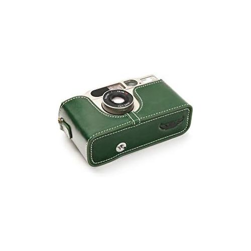  TP Original Handmade Genuine Real Leather Half Camera Case Bag Cover for Contax T2 Green Color