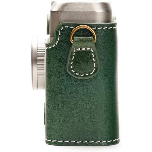  TP Original Handmade Genuine Real Leather Half Camera Case Bag Cover for Contax T2 Green Color