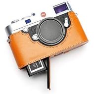 TP Original Handmade Genuine Real Leather Half Camera Case Bag Cover for Leica M10 Bottom Open Version Sandy Brown Color