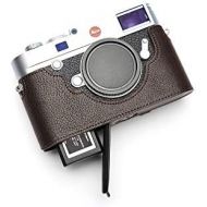 TP Original Handmade Genuine Real Leather Half Camera Case Bag Cover for Leica M10 Bottom Open Version Coffee Color