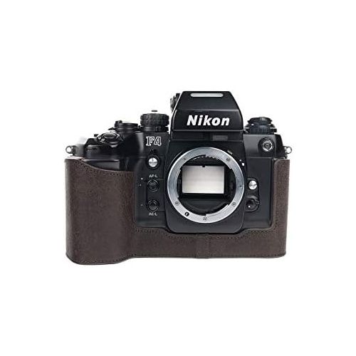  TP Original Handmade Genuine Real Leather Half Camera Case Bag Cover for Nikon F4 Coffee Color