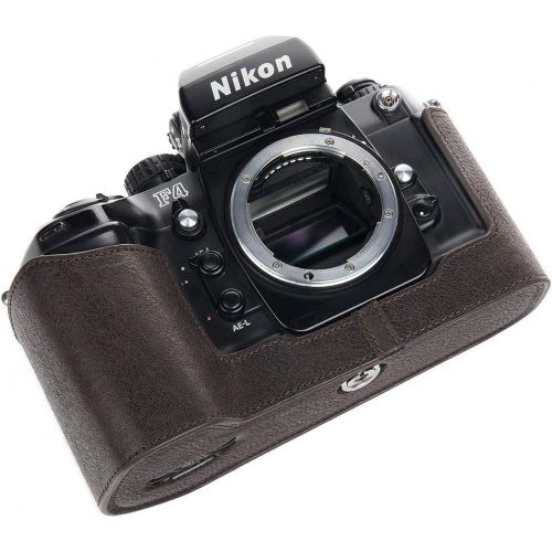  TP Original Handmade Genuine Real Leather Half Camera Case Bag Cover for Nikon F4 Coffee Color