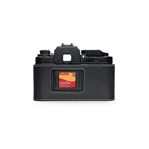  TP Original Handmade Genuine Real Leather Half Camera Case Bag Cover for Nikon FA Black Color