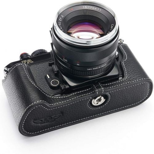  TP Original Handmade Genuine Real Leather Half Camera Case Bag Cover for Nikon FA Black Color