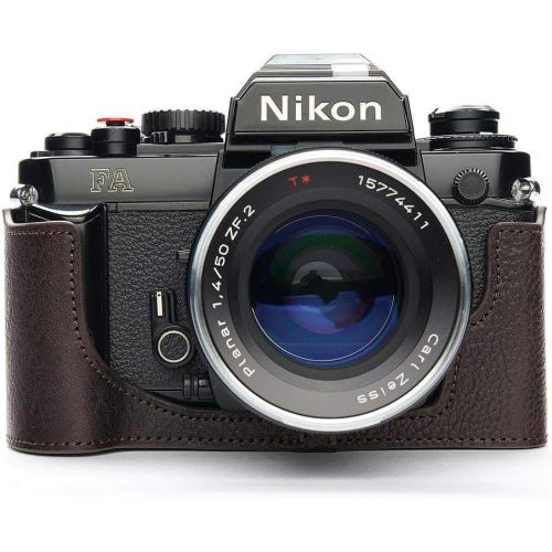  TP Original Handmade Genuine Real Leather Half Camera Case Bag Cover for Nikon FA Coffee Color