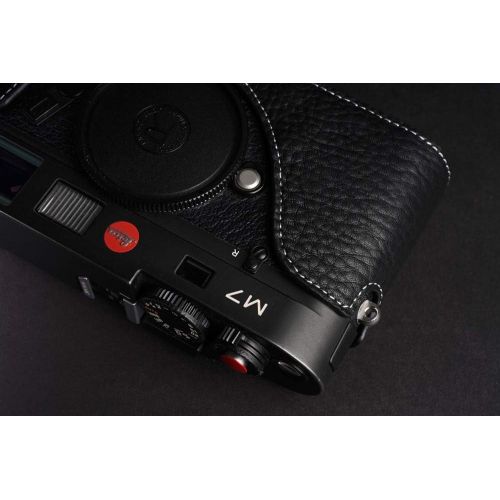  TP Original Handmade Genuine Real Leather Half Camera Case Bag Cover for Leica M7 M6 Black color