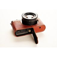 TP Original Handmade Genuine Real Leather Half Camera Case Bag Cover for Leica D-LUX Typ 109 D-LUX7 Brown Bottom Opening Version
