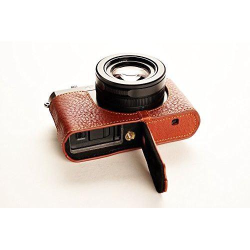  TP Original Handmade Genuine Real Leather Half Camera Case Bag Cover for Leica D-LUX Typ 109 D-LUX7 Brown Bottom Opening Version