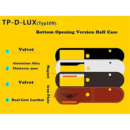  TP Original Handmade Genuine Real Leather Half Camera Case Bag Cover for Leica D-LUX Typ 109 D-LUX7 Brown Bottom Opening Version