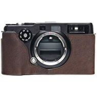 TP Original Handmade Genuine Real Leather Half Camera Case Bag Cover for Hasselblad XPan Fujifilm TX-1 Coffee Color