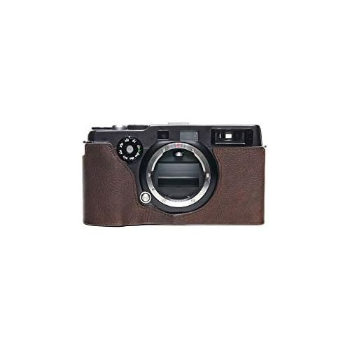  TP Original Handmade Genuine Real Leather Half Camera Case Bag Cover for Hasselblad XPan Fujifilm TX-1 Coffee Color