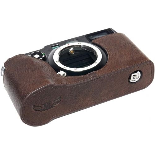  TP Original Handmade Genuine Real Leather Half Camera Case Bag Cover for Hasselblad XPan Fujifilm TX-1 Coffee Color
