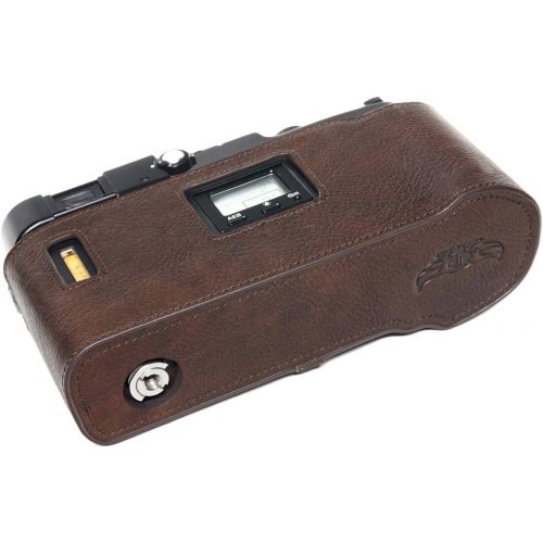  TP Original Handmade Genuine Real Leather Half Camera Case Bag Cover for Hasselblad XPan Fujifilm TX-1 Coffee Color