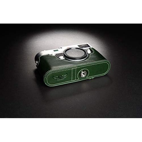  TP Original Handmade Genuine Real Leather Half Camera Case Bag Cover for Leica M10 Bottom Open Version Green Color
