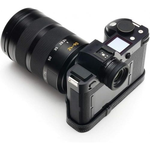  TP Original Handmade Genuine Real Leather Half Camera Case Bag Cover for Leica SL2 Black Color