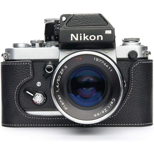  TP Original Handmade Genuine Real Leather Half Camera Case Bag Cover for Nikon F2 F2A F2AS Black Color